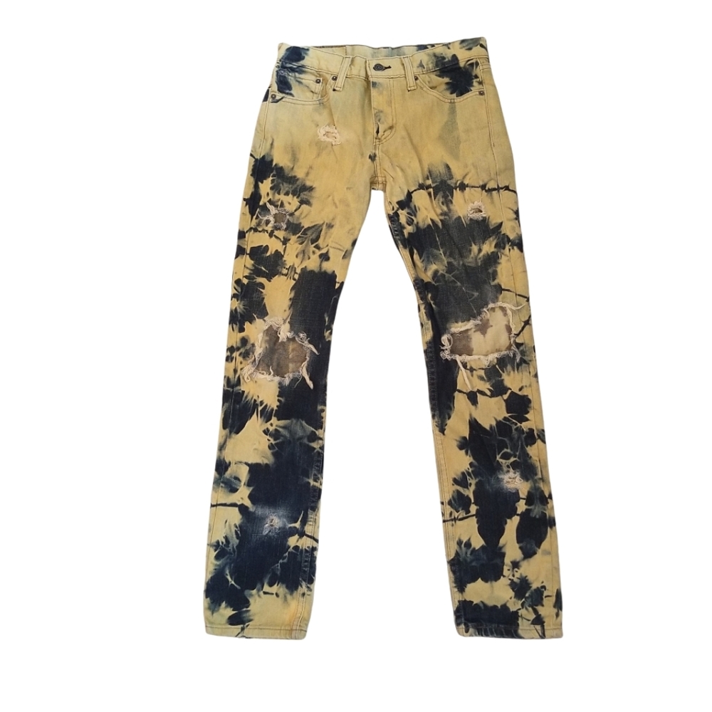 Levi's Levi Strauss 511 Jeans 29x32 Acid Wash Brutal Distress Unisex Artsy
